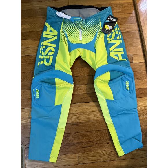 Answer Racing ANSR Syncron Air Motocross MX Pants Aqua/Yellow Mens 36 NWT! - Picture 1 of 7